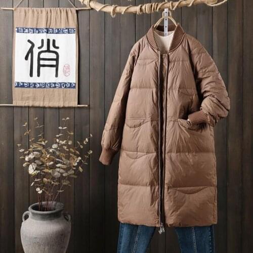 SEDUTMO Winter Warm Thick Duck Down Jackets Women Long Oversize Coat Autumn Slim Pocket Puffer Jacket ED1650