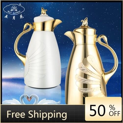 Luxury Hot Water Kettle Camping Thermo Pot Gooseneck Stainless Steel Gold Teapot Camping Kettle Hervidor Agua Kettle Thermos