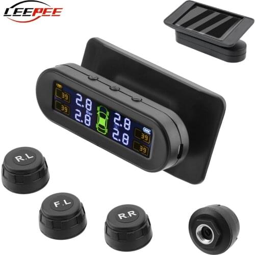 Solar/USB Digital TPMS Sensors Car Tire Pressure Monitoring System Tyre Diagnostic Tools On Board Computer Kit Auto Accessories