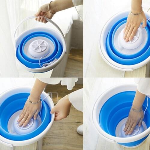 ZDT001 Folding bucket ultrasonic turbo washer mini washer Portable travel underwear socks cleaner