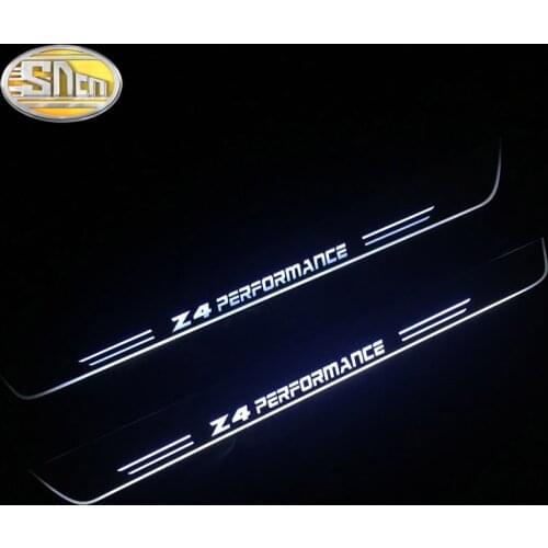 SNCN 2PCS Waterproof Acrylic Moving LED Welcome Pedal Car Scuff Plate Pedal Door Sill Pathway Light For BMW Z4 E85 E86 E89