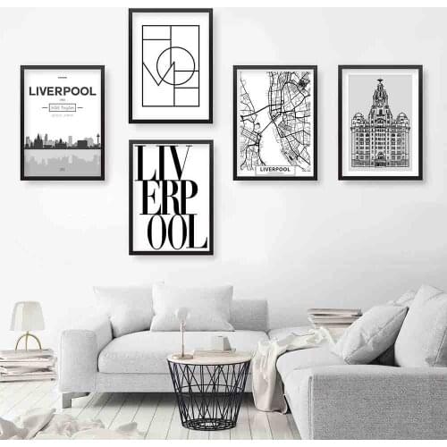 Modern Black and White World Skyline Street Map Liver Building Posters Rome City Map Prints Wall Art Canvas Painting Home Decor
