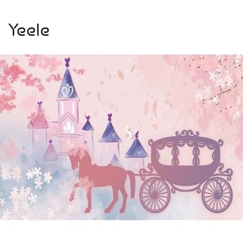Yeele Photocall Baby Birthday Backdrops Party Decor Castle Carriage Background Photographic Props Photography For Photo Studio