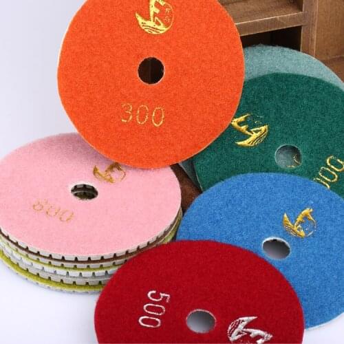 100mm/4"Grit 50-3000 Diamond Wet Polishing Pads Polishing Granite Marble Concrete Stone Polishing Grinding Discs Tool