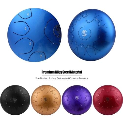 14 Inch Steel Tongue Drum Hangpan Drum 15-Notes C-Key Percussion Instrument for Musical Education Yoga