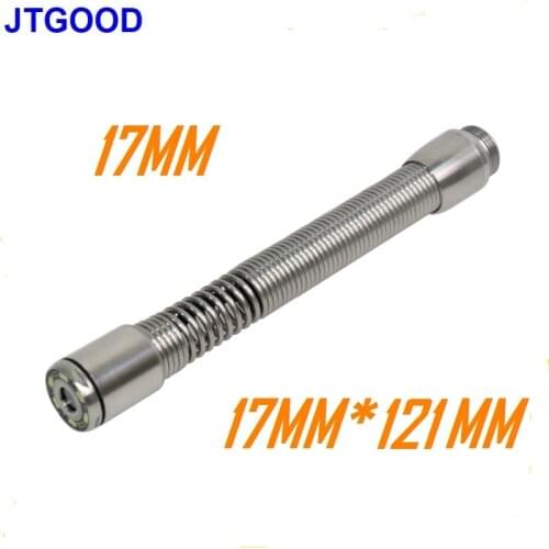 17mm Pipe Drain Sewer Camera Head Flexbile Long Spring Stainless Steel 6LED Lights Industrial Endoscope Camera Head Removable
