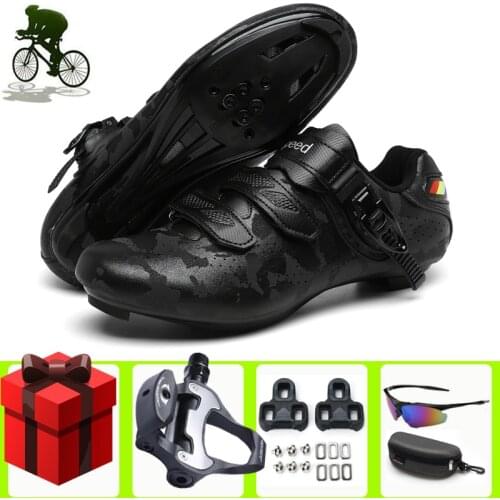 2021Road Cycling Shoes Men Women SPD-SL Bike Pedals Self-locking Breathable Reflective Riding Bicycle Outdoor Ultralight Sneaker