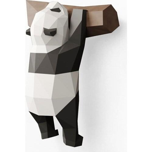 3D 3 Type Panda Animal Paper Model Toy Home Decor Living Room Decor DIY Paper Craft Model Party Gift Wall Hanging Art Ornaments