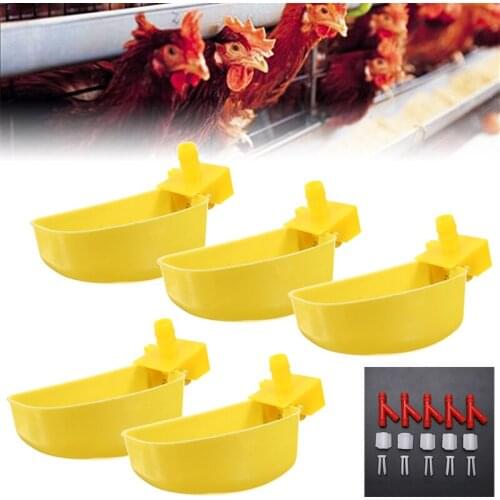 5 Pcs Chicken Hanging Cup Automatic Poultry Watering Drinking Fountains Pet Water Bowl Drinker Cups