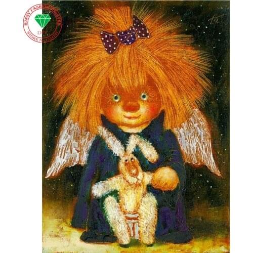 5d diy full square diamond painting picture of rhinestones Handcraft Needlework Kits Home decor the diamond embroidery angel