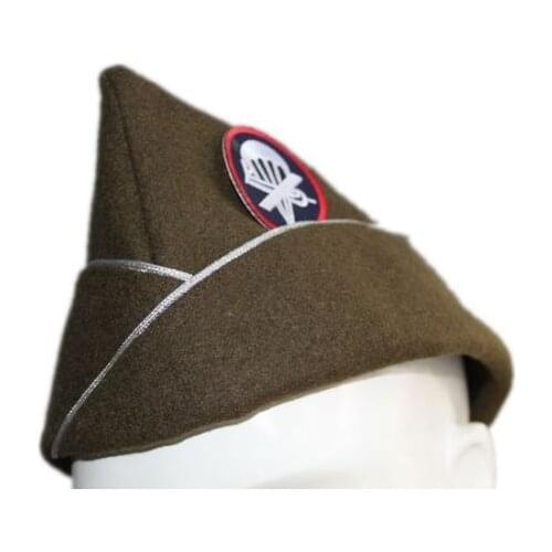 US WWII WW2 US AIRBORNE PARATROOPER GREEN WOOL GARRISON CAP HAT - SIZE M