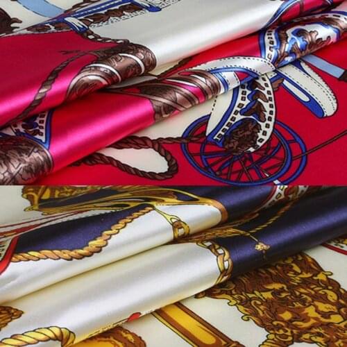 Handmade Satin Fabric Decor Carriage Chain DIY Sewing Craft Material Polyester Silky Satin Fabric Fashion