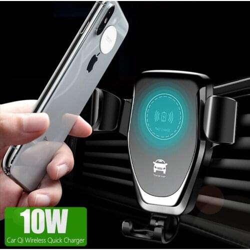 9V1.67A QI 10W 7.5W 5W Car Wireless Charger Wireless Car Charger Receiver Micro USB C Plug Smart Phones Gravity Car Phone Holder