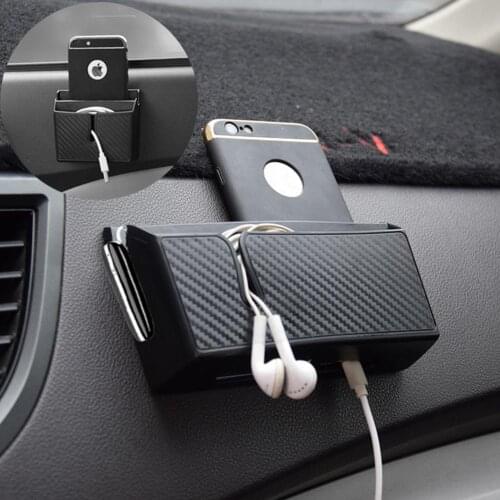 Car Storage Box Self-Adhesive Phone Holder Car Organizer for Cars Interior Accessories Organizer Portable Cars Storage