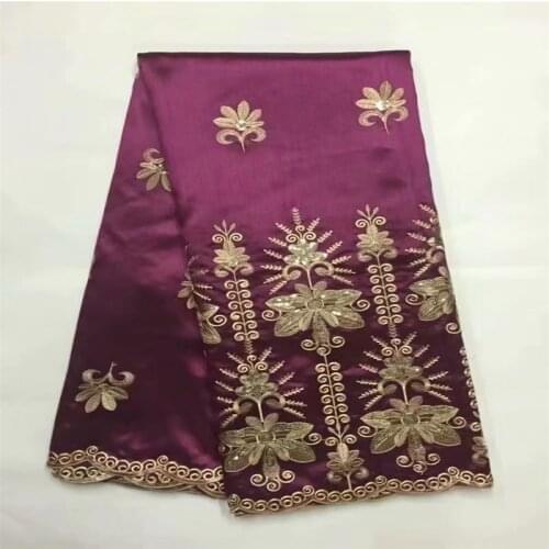 White color Indian Design African George lace fabric 2016/Nigeria wedding dress fabric Purple Gold