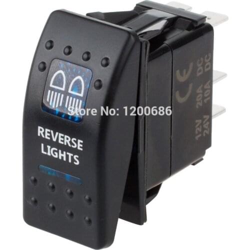 Free ship Car Boat Truck Light Toggle switch 5pin Waterproof 12V/20A Bar Carling Style Blue Toggle Rocker SPST ON-OFF Switch