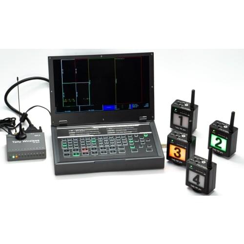 Wireless Tally Pro System 4-Ways Studio Live Brocadcast Event for SONY Panasonic BMD Roland... Switchers 411-441 MHz 2000meters