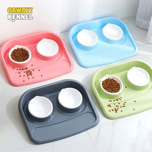 CAWAYI KENNEL Dog Feeder Drinking Bowls for dogs Cats Pet Food Bowl comedero perro miska dla psa gamelle chien chat voerbak hond