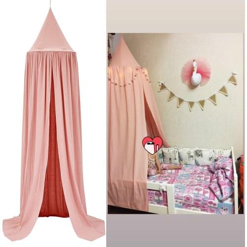 Baby Bed Curtain Children Room Decoration Crib Netting Tent Washed Cotton Cloth Hung Dome Baby Mosquito Net Photog