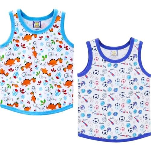 Children 100% Cotton Shirts Boys O Neck 2 Pieces/lot Clothes for Sports Baby Summer Clothes kids undershirts for birthday gifts