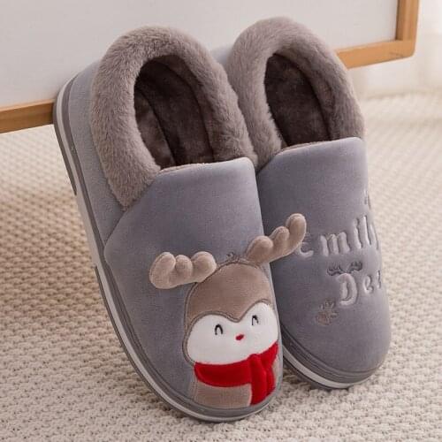 Bag Heel Cotton Slippers Women Cute Winter Thick-soled Indoor Warmth Non-slip Mens Parent-child Home Cotton Shoes YK