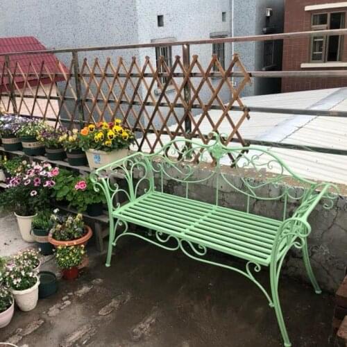 Fashion wrought iron sofa double chair park bench garden balcony outdoor courtyard terrace recliner promotion thickening