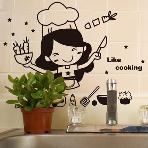Cartoon Like cooking kitchen Wall Sticker Kitchen restaurant decoration Mural Art Decals home decor stickers wallpaper