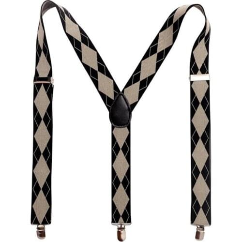 Men Suspenders High Elastic Adjustable 3 Strong Clips Suspender Heavy Duty Trousers Braces