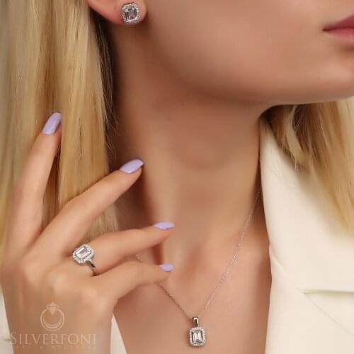 925 Sterling Silver Baguette Set Birthday Anniversary Fashion Engagement Handmade Wedding Band Top Quality Charm Jewelry Model 5