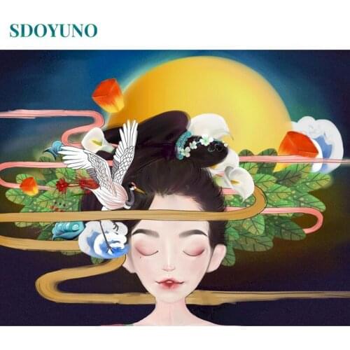 SDOYUNO 60x75cm Oil Painting By Numbers Figure Frameless DIY Picture By Numbers Digital Hand Painting On Canvas Home Decor Pictu