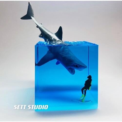 SETT STUDIO Marine Animal Humpback Whale Diver Creative Decoration Fish Ocean Collector Toy Gift Adult Handmade Figure IN STOCK