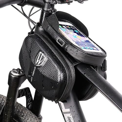 Rainproof Bike Bag Frame Front Top Tube Cycling Bag Reflective Phone Bag 6.5 Inch Touchscreen Bag MTB Bicycle Accessories