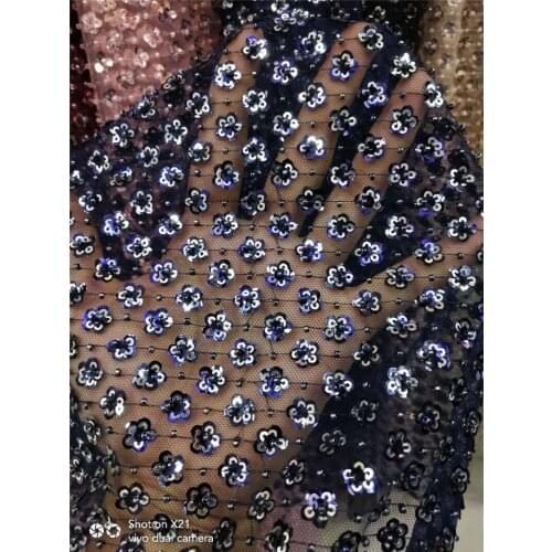 New design Embroidered Lace Fabric JRB-13.100702 with beads for bridal dress Nigerian french net Lace