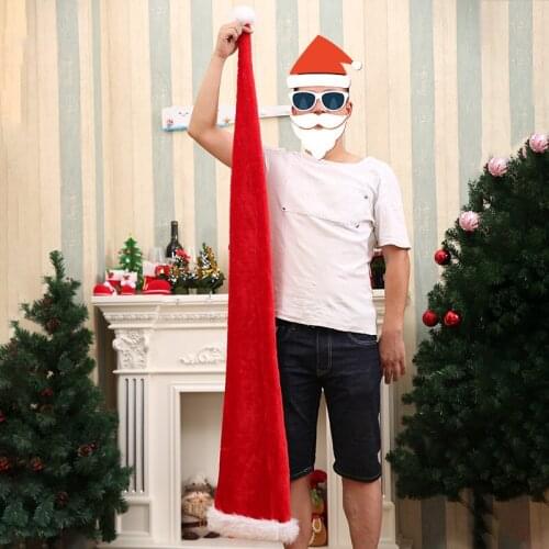 Extra long Christmas Hat New Year Party Gift Parent-child Santa Hat Kids Adult Plush Christmas Hats Christmas props