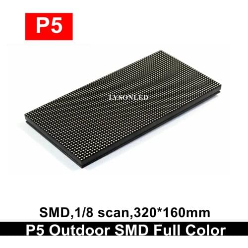 P5 Outdoor SMD Full Color Led Display Module 64x32 Pixels, Water Resistant LED Video Electronic Taxi Sign