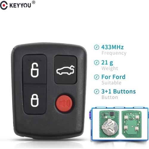 KEYYOU Car Remote Control Key 4 Buttons Keypad For Ford BA BF Falcon Sedan Wagon Keyless Replacement Car Key 433MHZ
