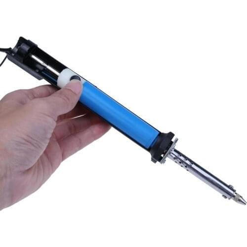 Handheld Electric Tin Suction Sucker Pen Desoldering Pump Soldering Tool With Nozzle Cleaner and Replaceable Nozzle EU Plug