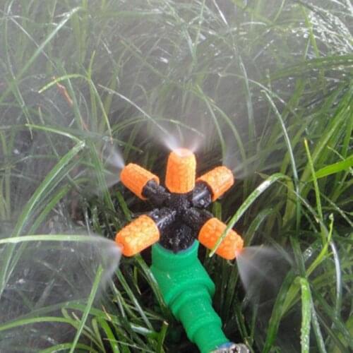 Garden Sprinklers Automatic Watering Grass Lawn 360 Degree Circle Rotating 5 Nozzles Pipe Hose