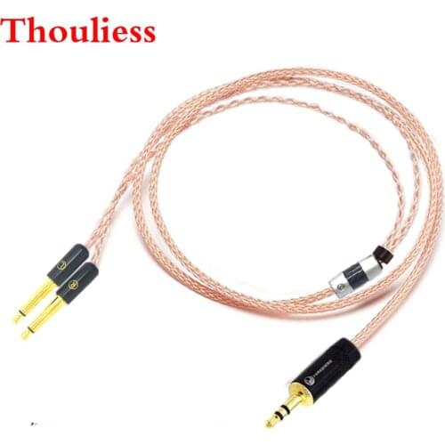Thouliess HIFI 2.5/3.5/4.4mm Balanced Single Crystal Copper Headphone Upgrade Cable for Meze 99 Classics/Focal Elear Headphones
