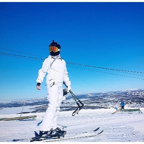 New Women Skiing jumpsuit Jackets +Pants Outdoor Ski Suits snowboard waterproof Outerwear High Quality Ski Suit Men And women