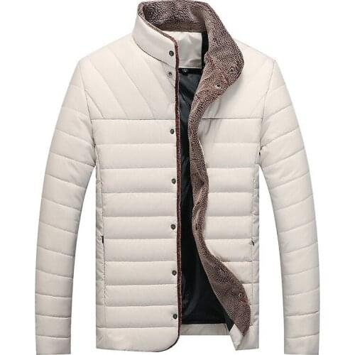 Winter Mens Jacket Plus Size Thick Warm Stand Collar Padded Jacket Men Winter Coat Casual Slim Fit Male Bomber Jackets Outwear
