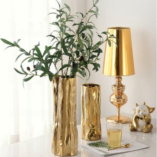 Ceramic Vases Nordic Creative Golden Flower Vase Home Decor European Style Vase For Flowers Terrarium Nordic Decoration Home