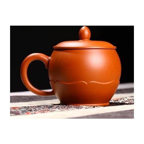 1pcs 250ml Yixing crude ore purple cup famous pure hand-made tea cups Zhu mud lotus leaf Dragon egg cup