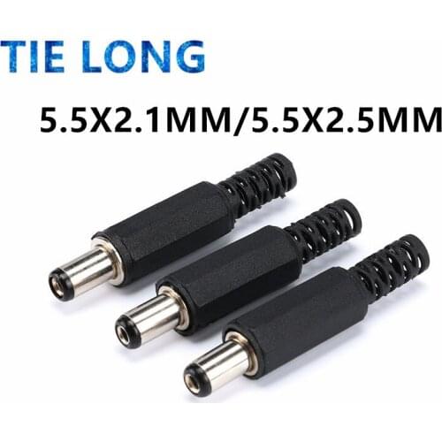 10Pcs DC Plug Male Electrical Socket Outlet DC-022 DC-005 DC-022B DC Outlet 5.5X2.1MM 5.5*2.1 5.5x2.5mm 5.5x2.5 5.5*2.1mm