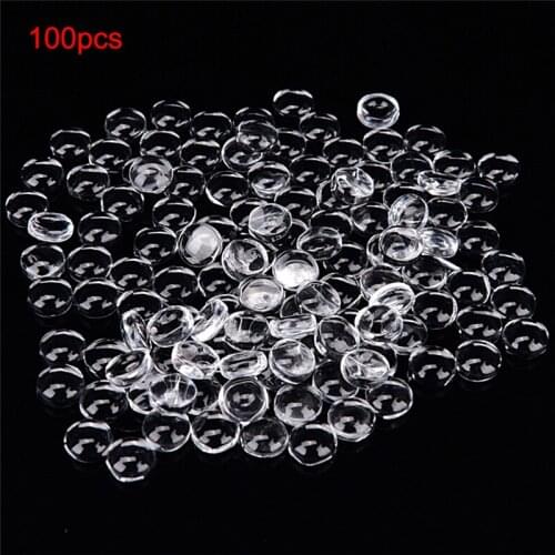100pc Crystal Clear Smooth Bead No Hole 6/8mm Round Transparent Flatback Glass Half Ball Cabochon For Jewelry Making Supplies