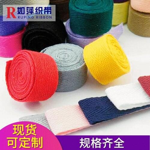 100yards/lot 1-2.5cm Cotton Twill Herringbone Ribbon Red Off White Black Red Clothing Accessories Roll Belt Bag Gift Tie