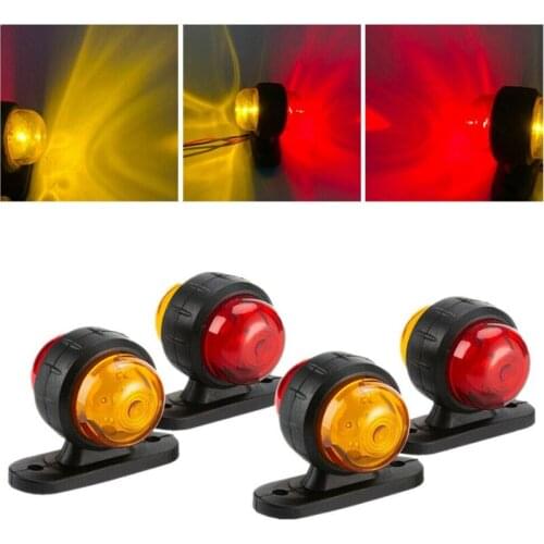 4Pcs Red Amber 2LED Side Marker Lights Outline Lamp Car Truck Trailer Van 12~24V DC Decorative Lamp