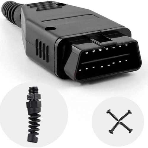 45% Hot Sales!! Durable 16 Pin Male Shell Diagnostic Adaptor Cable OBD2 Connector Plug Auto Tool