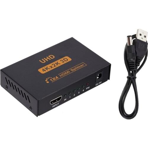 4K HDMI-compatible Splitter Full HD 1080p Video HD Switch Switcher 1X4 Dual Display For HDTV DVD PS3 Xbox