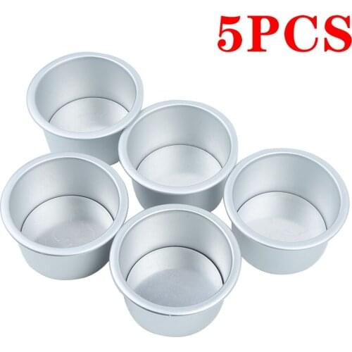 5Pcs/Set 2.5 Inch Mini Muffin Cup Round Metal Cake Baking Molds Cupcake Pan Bread Pan Cake Mold Muffin Cupcake Baking Pans